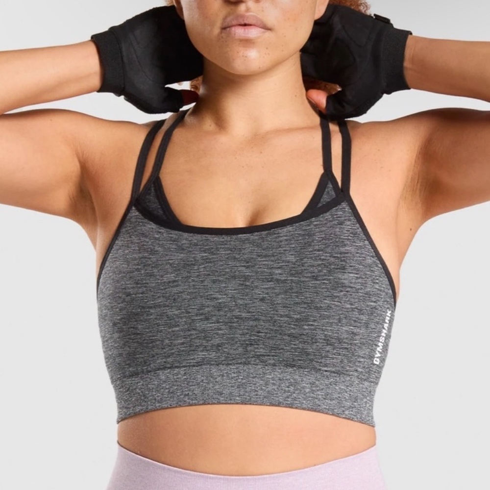 GYMSHARK ADAPT SEAMLESS GREY MARL SPORTS BRA